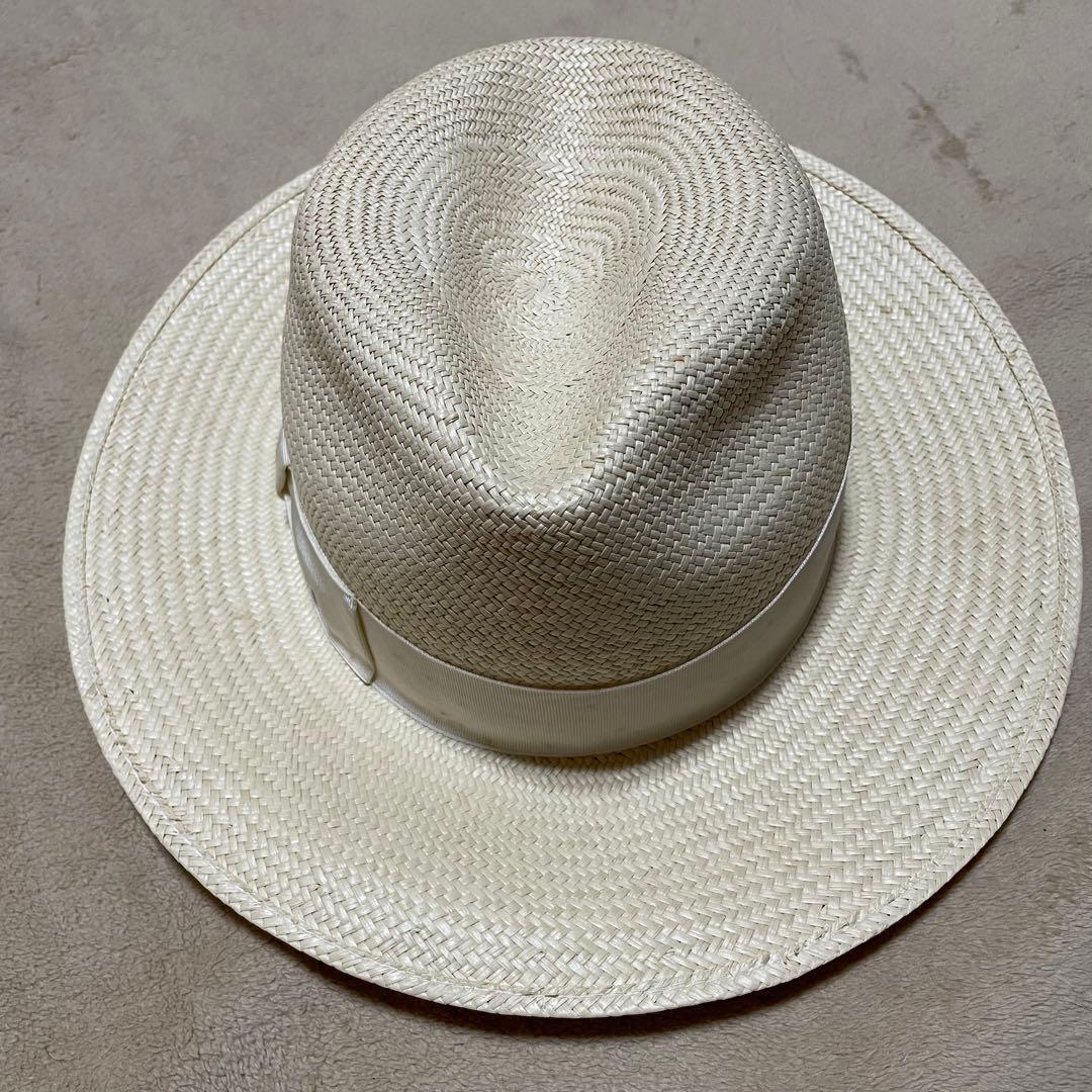 Borsalinoボルサリーノ パナマハット 箱付き　イタリア製　天然草
