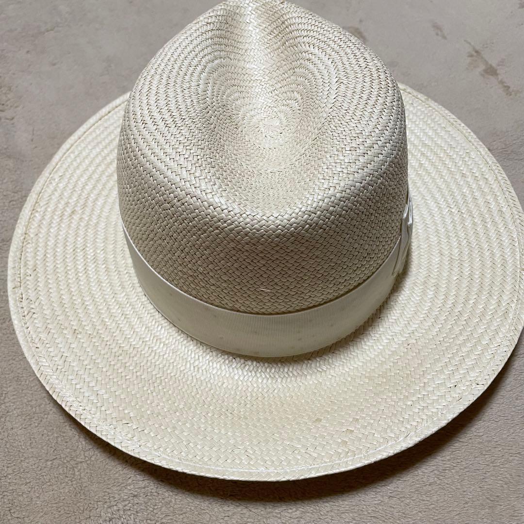 Borsalinoボルサリーノ パナマハット 箱付き　イタリア製　天然草