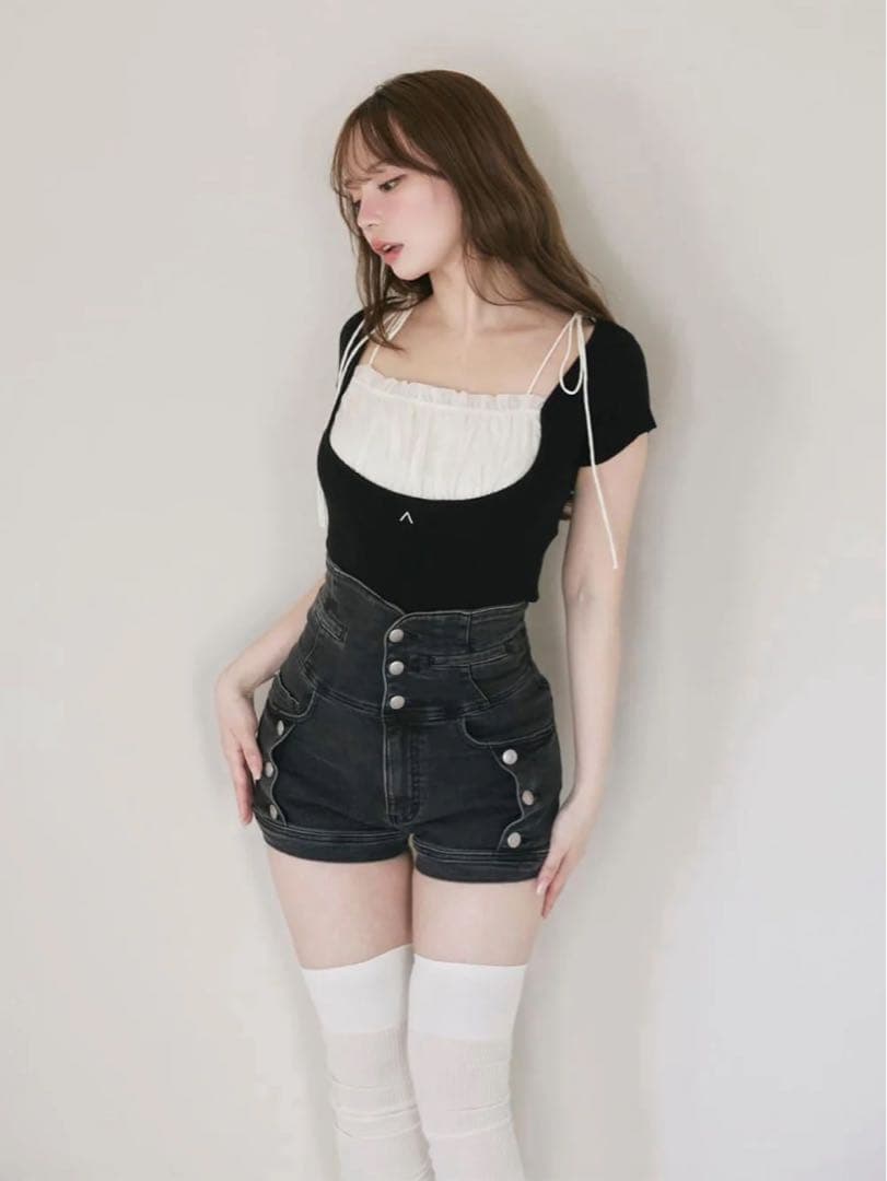 今だけ値下げ中☆Ribbon denim allinone デニム　アンドマリー