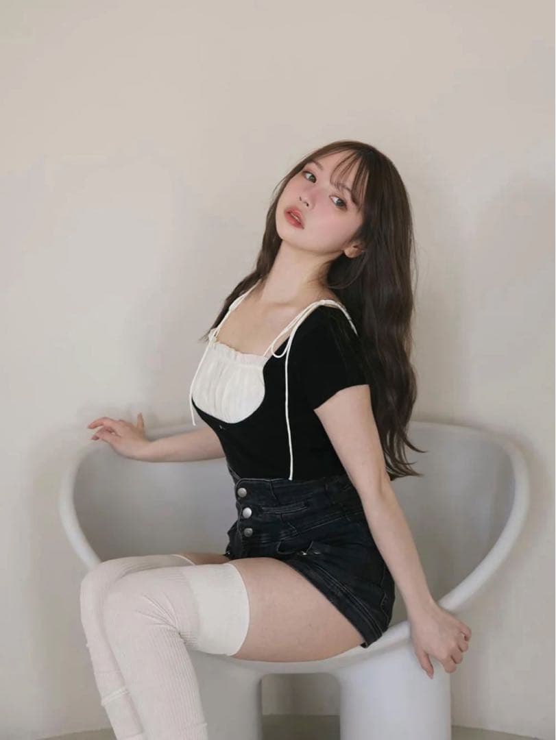 今だけ値下げ中☆Ribbon denim allinone デニム　アンドマリー