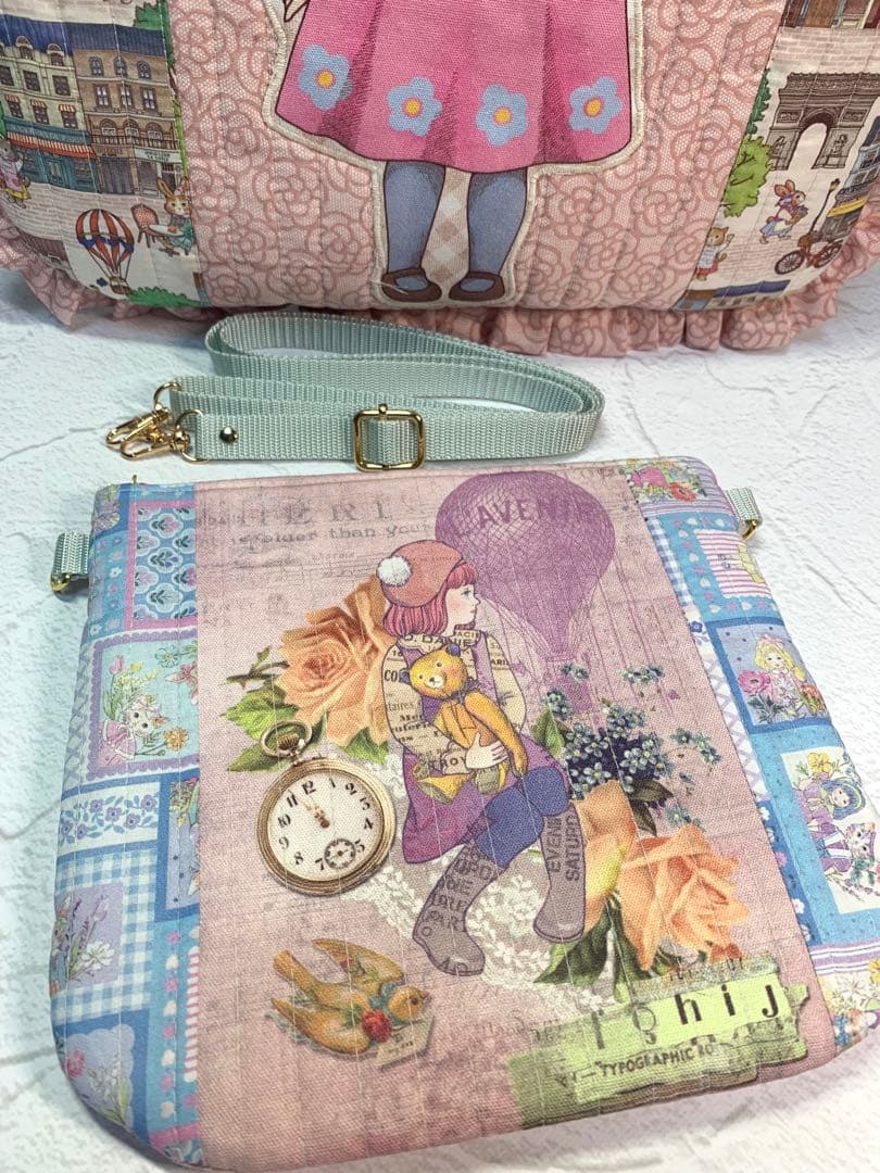 フリルバッグ ポーチ 2点セット ビッグコラコラ ジョリーフルール 女の子ピンク