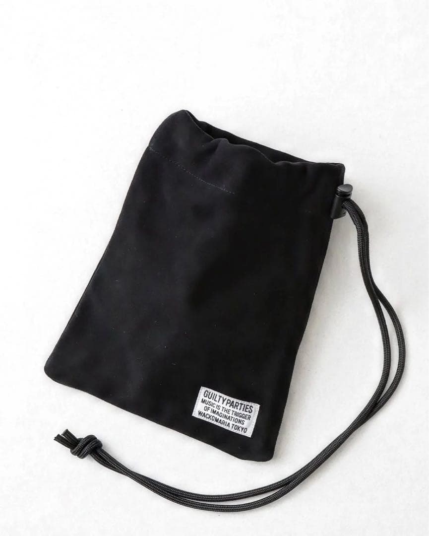 WACKO MARIA (ワコマリア)スウェード巾着ショルダー　ブラック