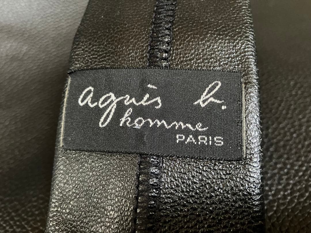 【希少】agnès b. アニエスベー　ブラックレザータイ