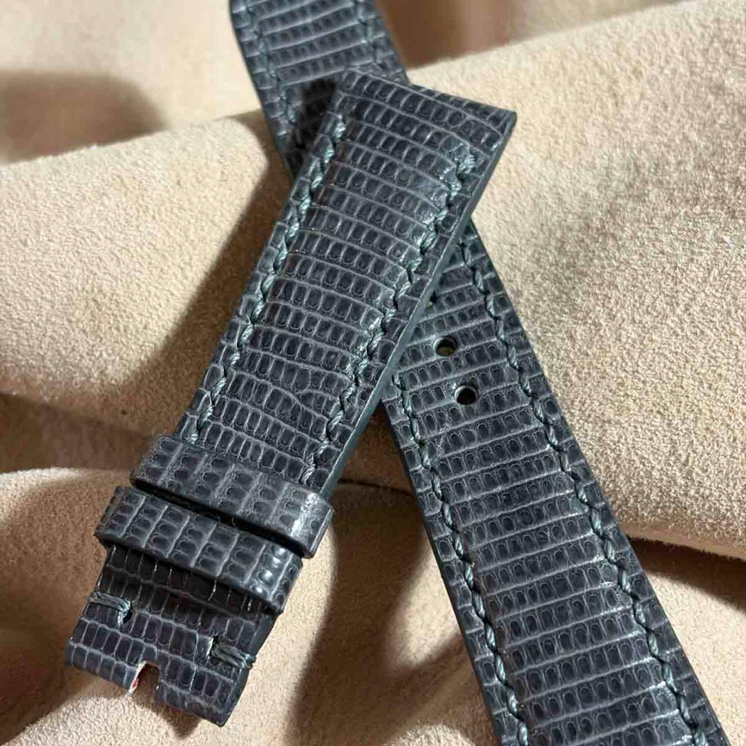 liz-356 クイックリリース込みリザード ベルト グレー ラグ幅21 mm