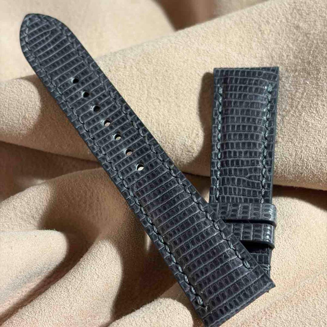 liz-356 クイックリリース込みリザード ベルト グレー ラグ幅21 mm