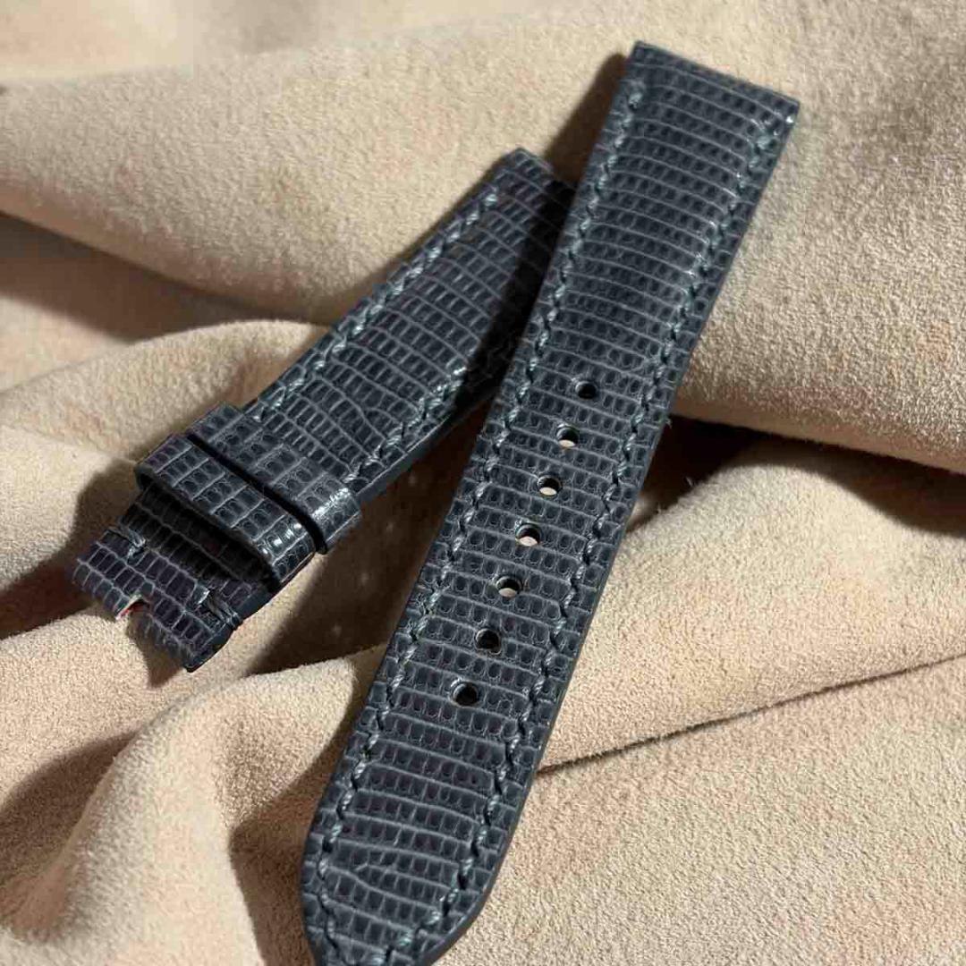 liz-356 クイックリリース込みリザード ベルト グレー ラグ幅21 mm