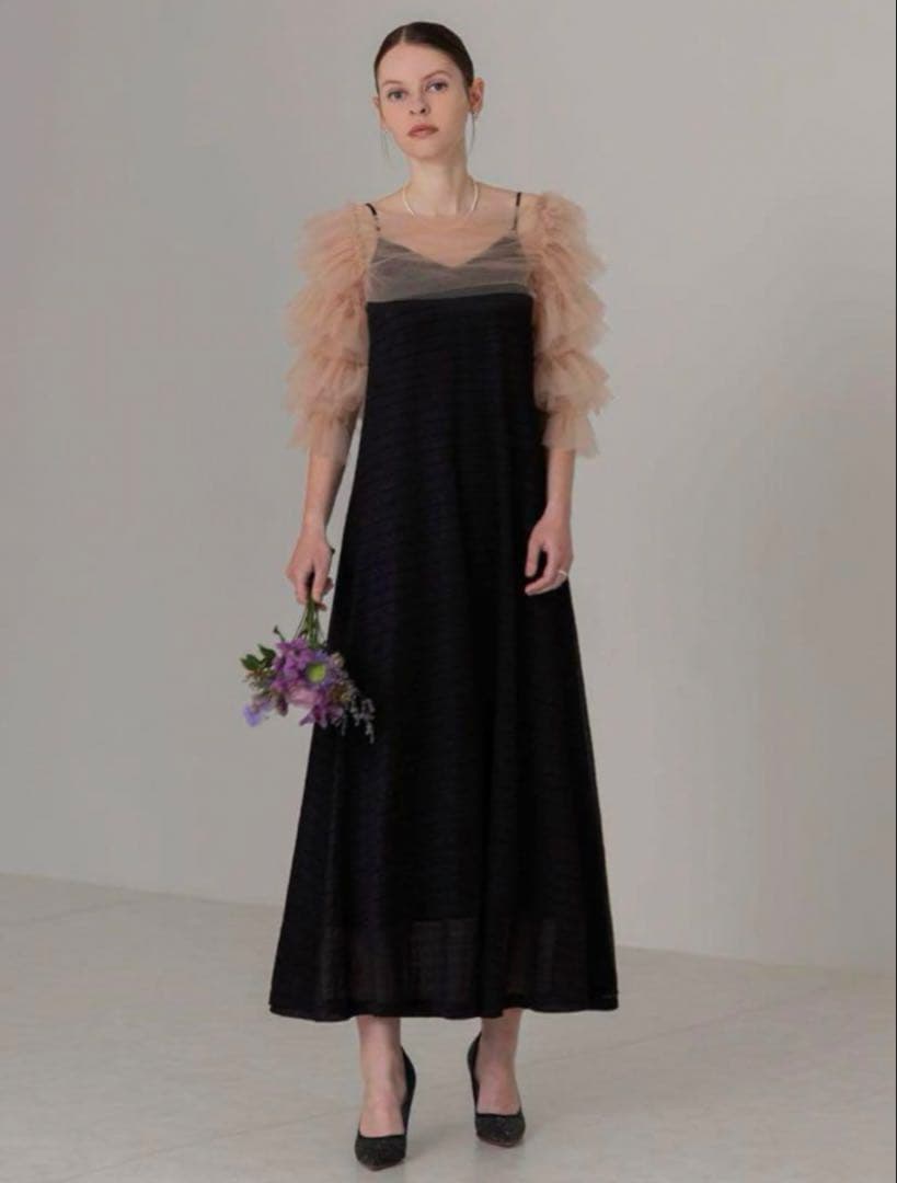 LEJA ティアードフリルチュールボレロワンピース