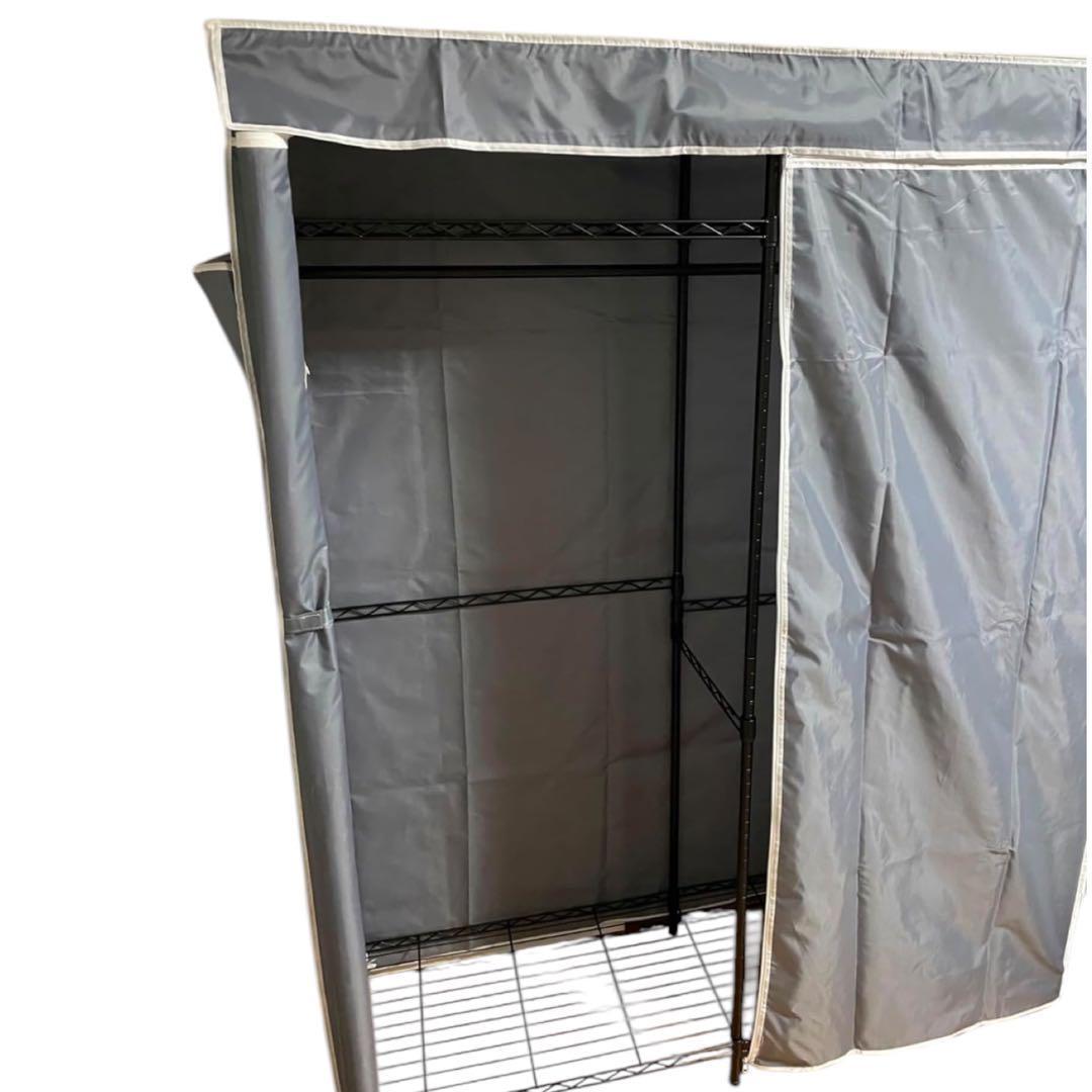 ワードローブ カバー付き ハンガーラック 頑丈 高さ176cm