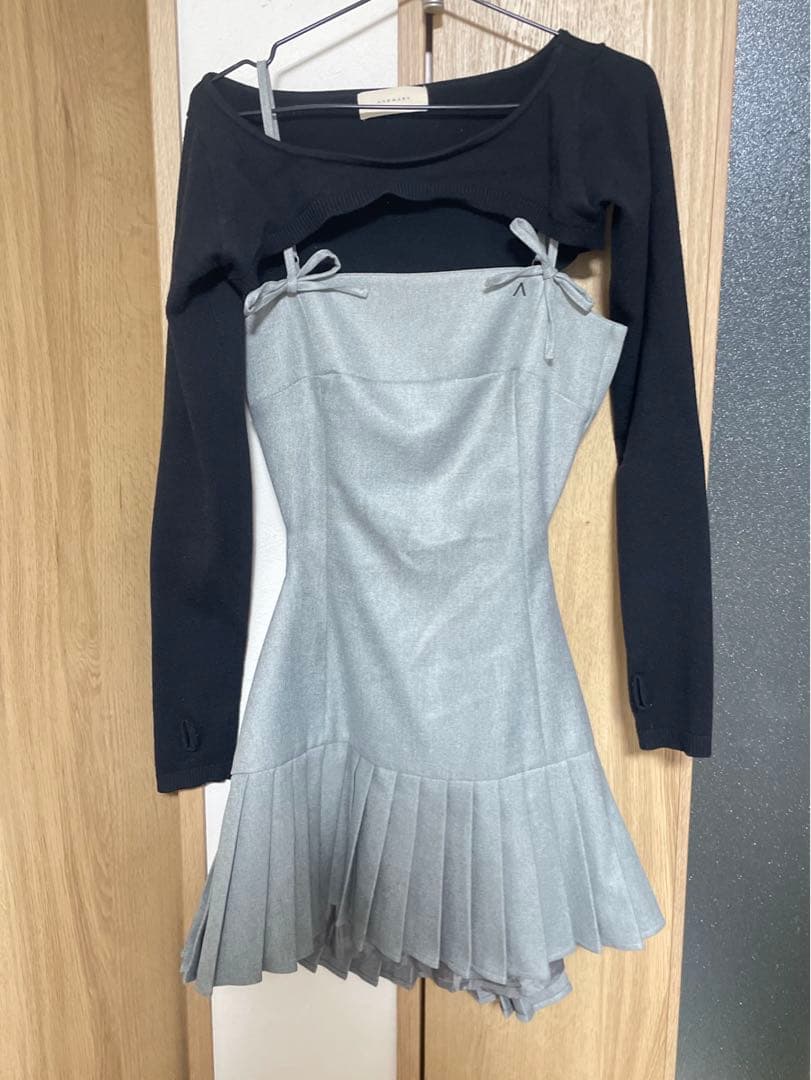ワンピース andmary Karen knit set mini dress gray S
