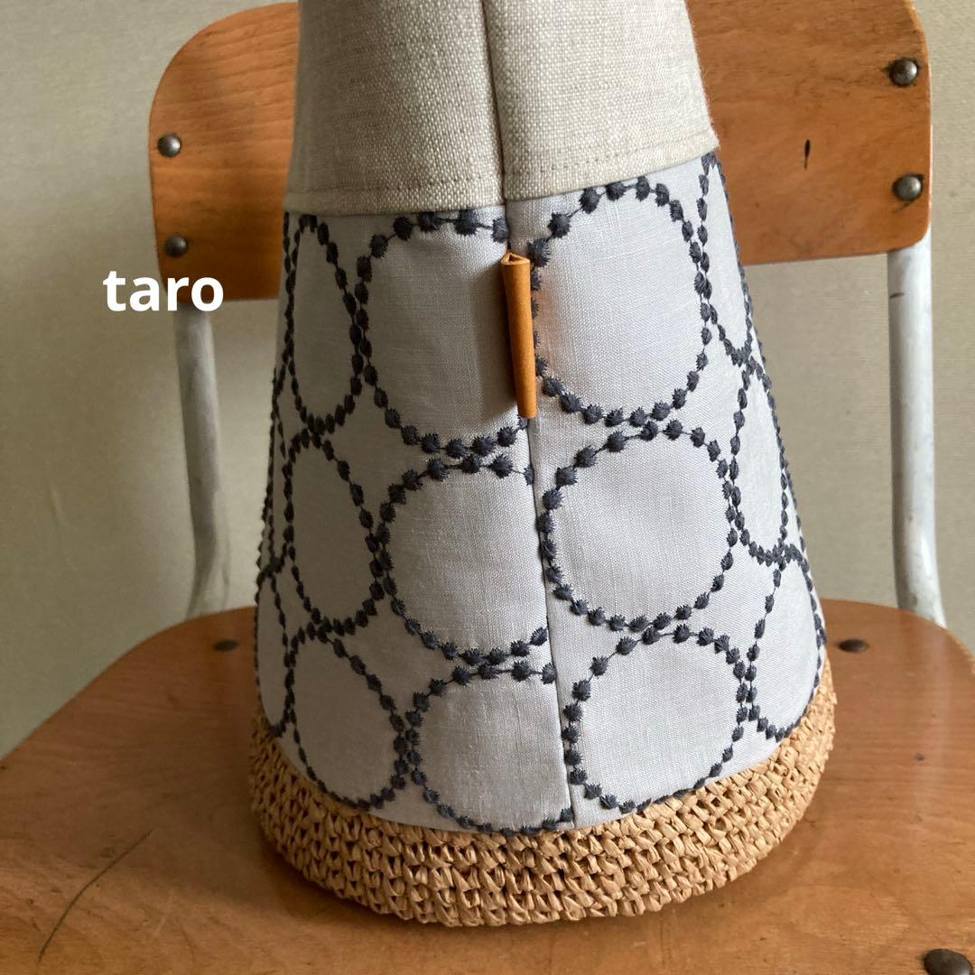 タンバリン　かご編み付きバケツトートバッグ　ミナペルホネン　ハンドメイド