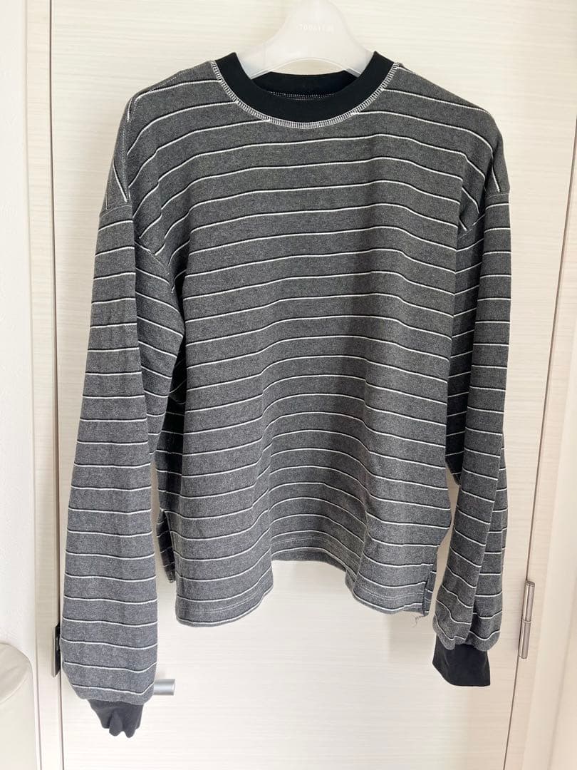 todayful / Border Long T-shirts チャコールグレー