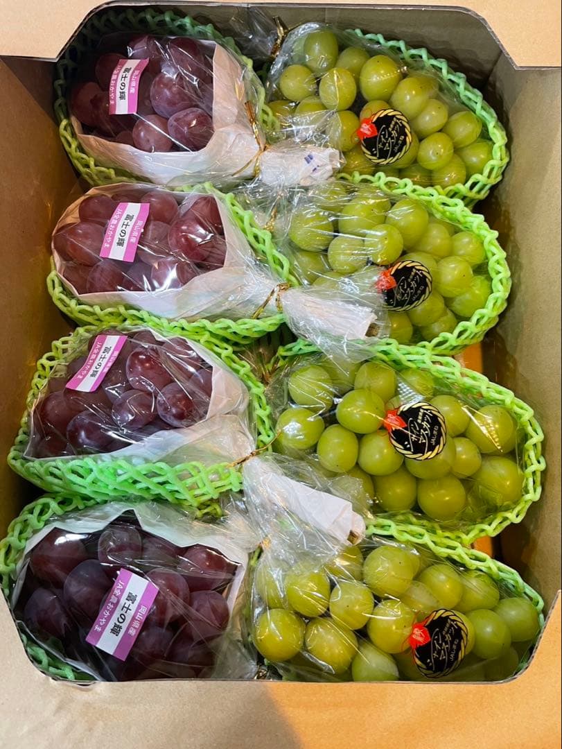 ④【島根県産】 シャインマスカット4房 【岡山県産】 富士の輝　4房