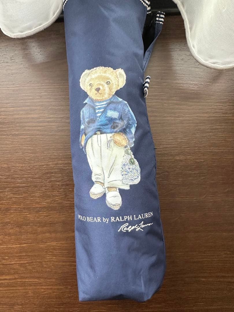 【美品】Polo Bear めちゃ軽⭐︎折りたたみ傘 ネイビー
