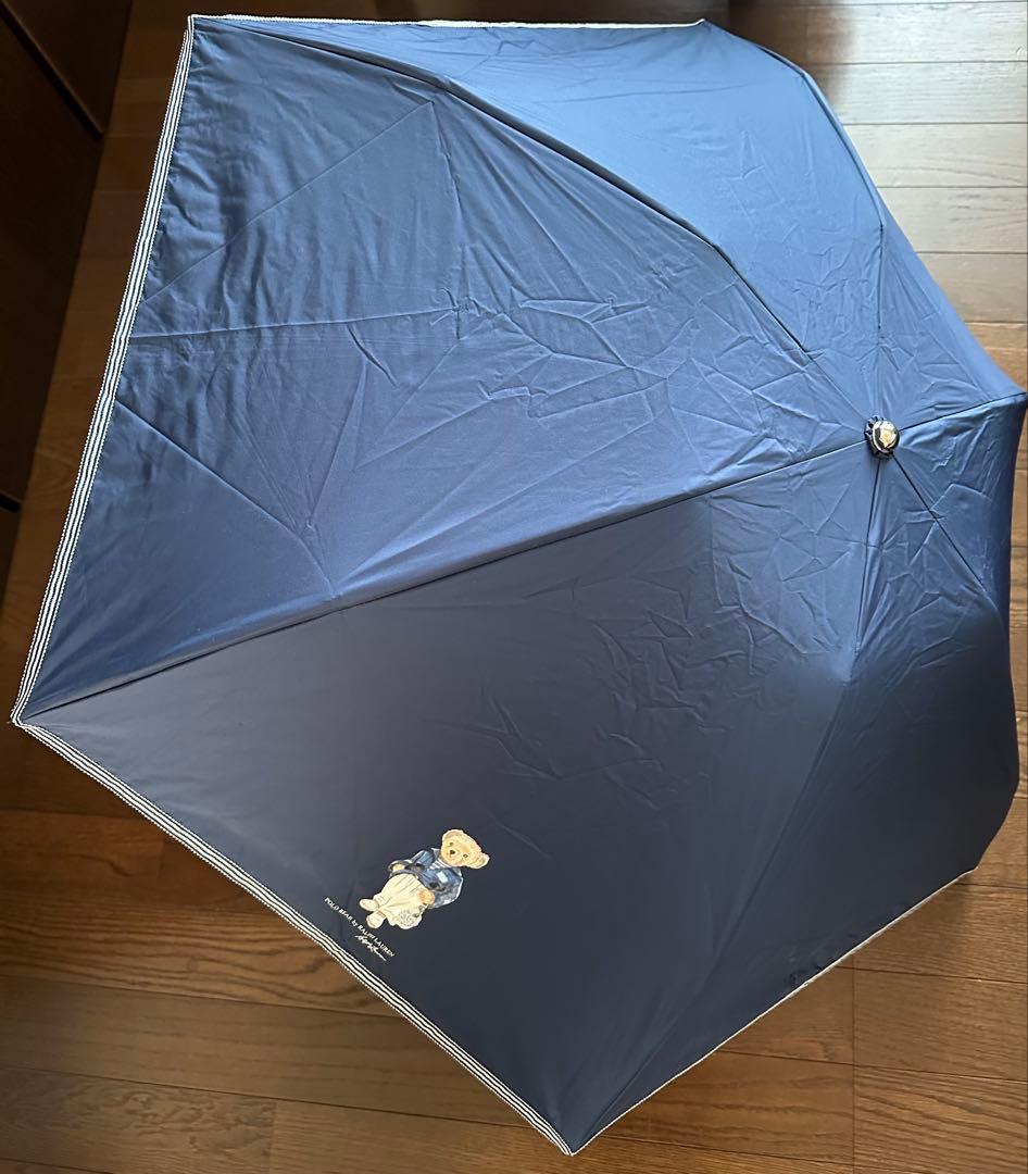 【美品】Polo Bear めちゃ軽⭐︎折りたたみ傘 ネイビー