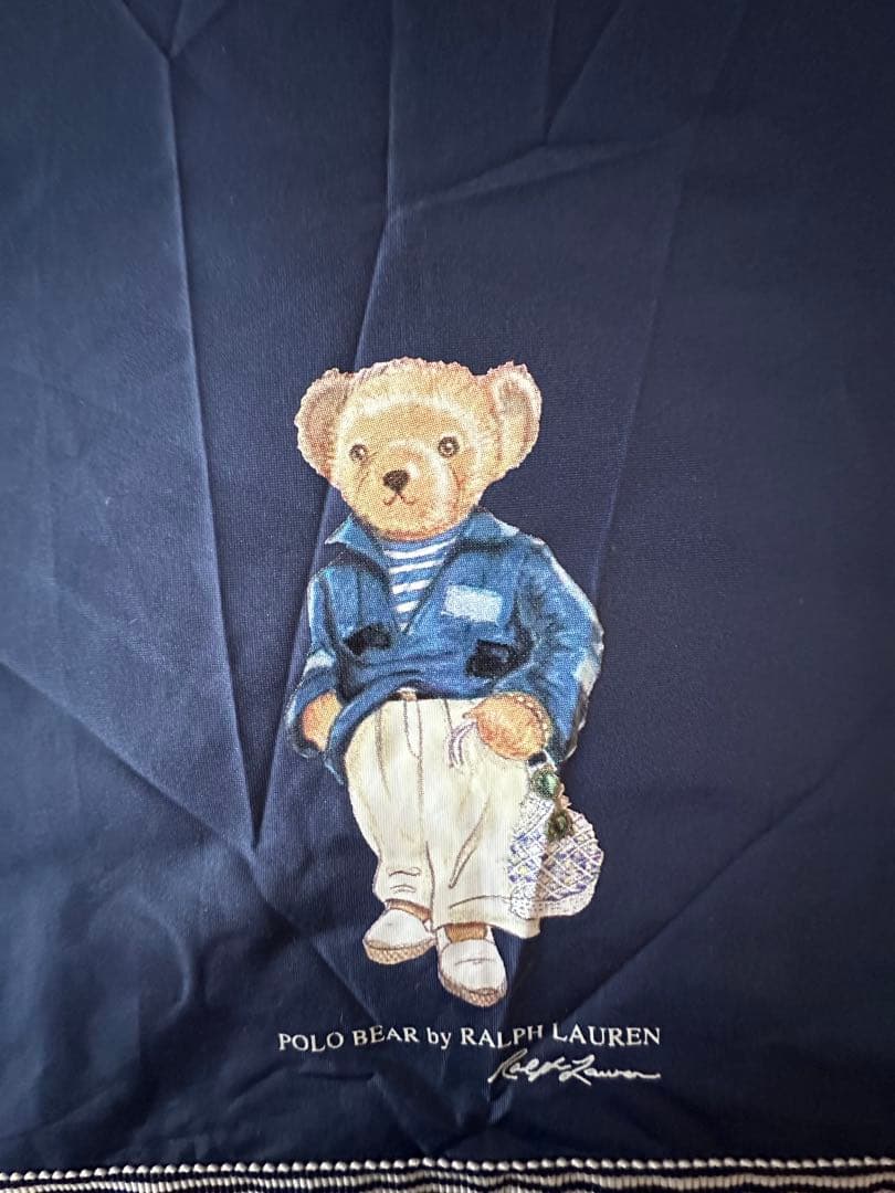 【美品】Polo Bear めちゃ軽⭐︎折りたたみ傘 ネイビー