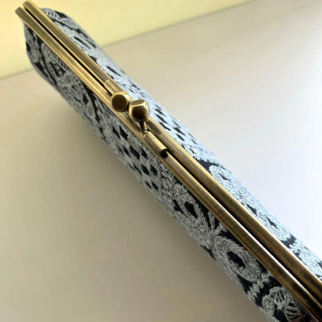 ハンドメイド　がま口長財布　ミナペルホネン　forest tile