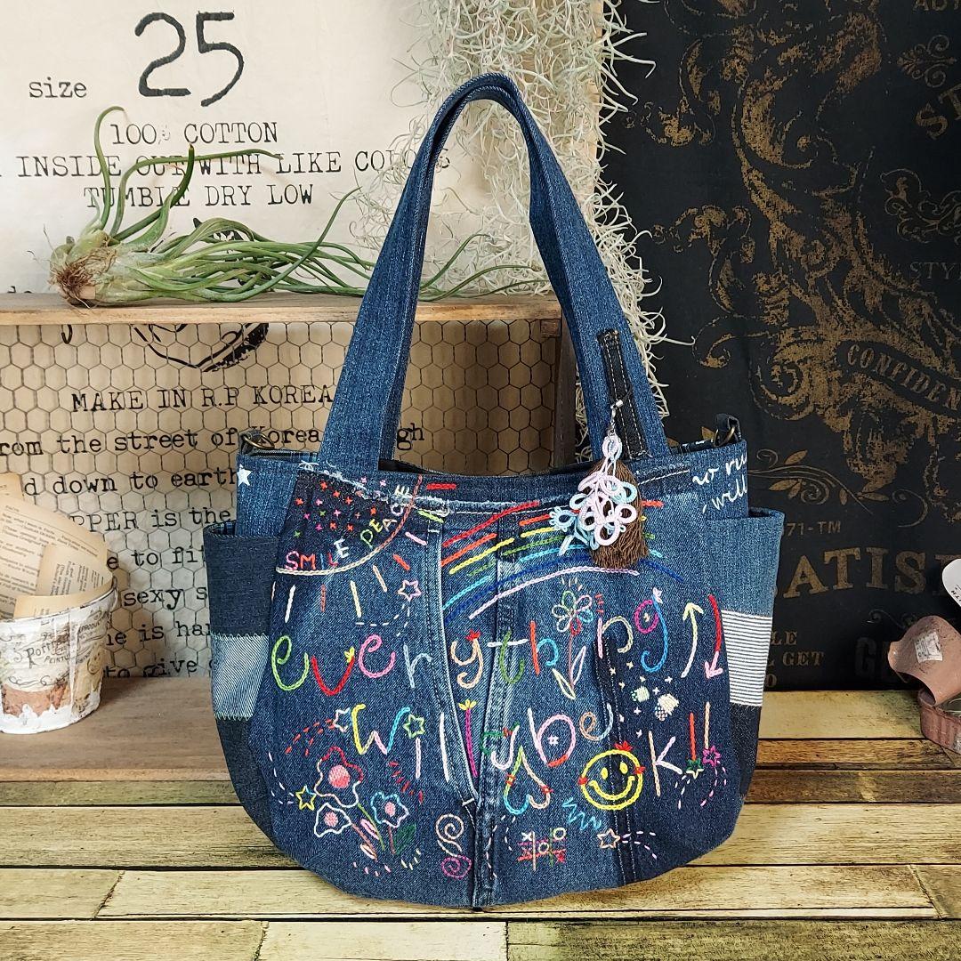 【kamekichi1113】刺繍バック　No.647　ショルダーベルト