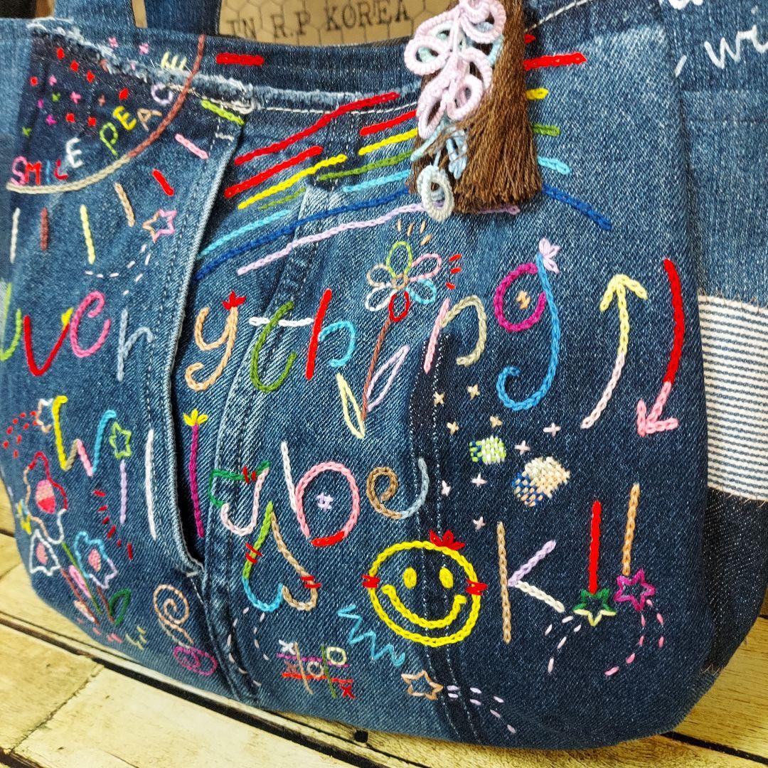 【kamekichi1113】刺繍バック　No.647　ショルダーベルト