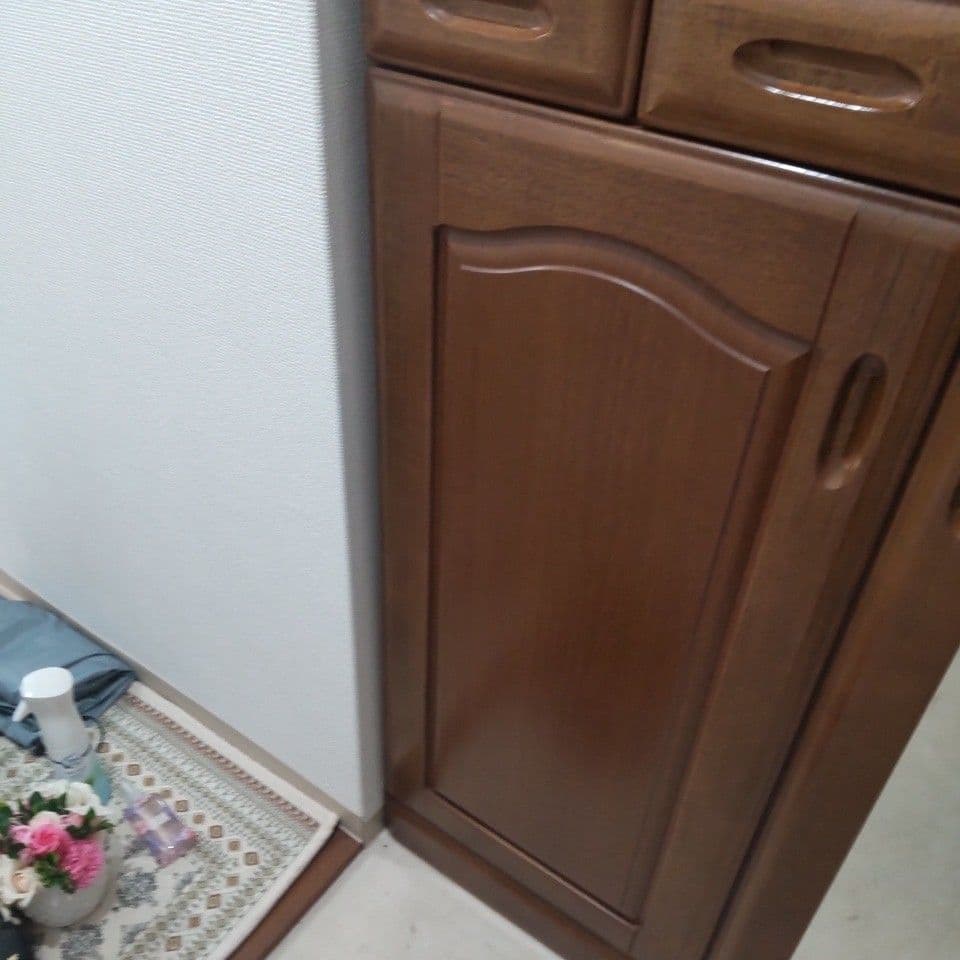 ブラウン シューズラック 引き出し付き ミラー付き(たのめる便送料込み)