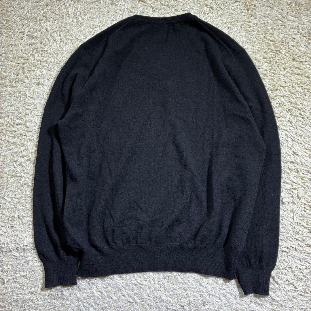 美品　90s　ポロバイラルフローレン　Vネック　セーター　ラムウール　ブラック