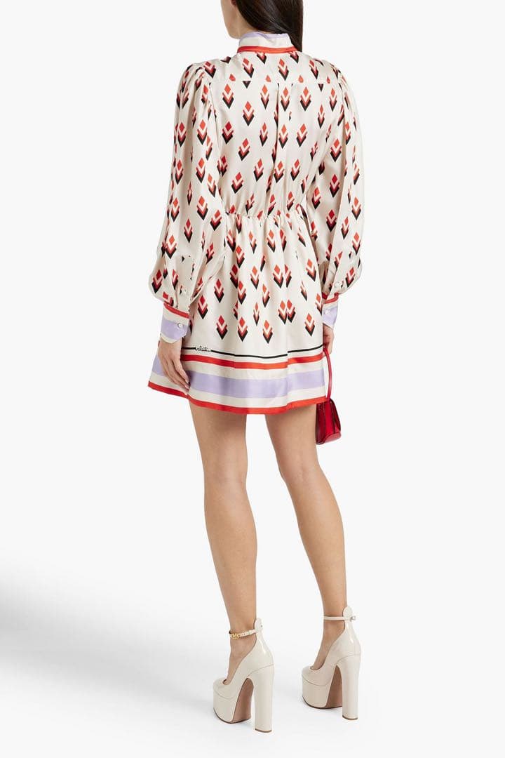 ヴァレンティノ ガラヴァーニ　プリントシルクドレス　36