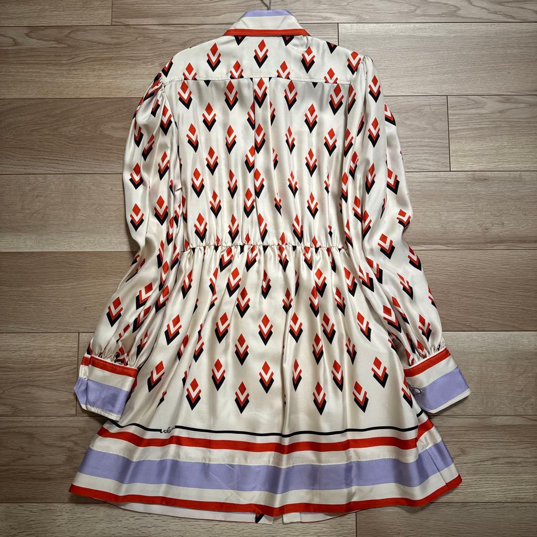 ヴァレンティノ ガラヴァーニ　プリントシルクドレス　36