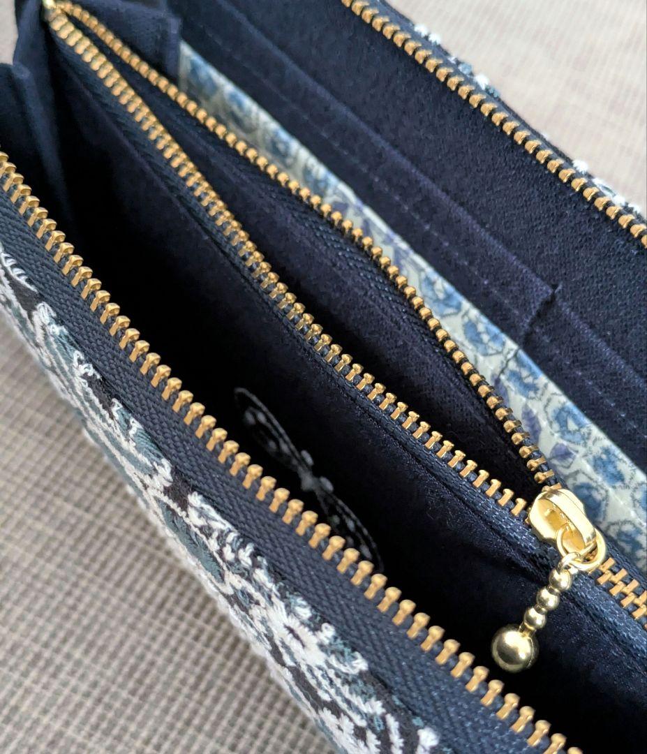 ミナペルホネン celebrate 長財布 ハンドメイド ダークネイビー