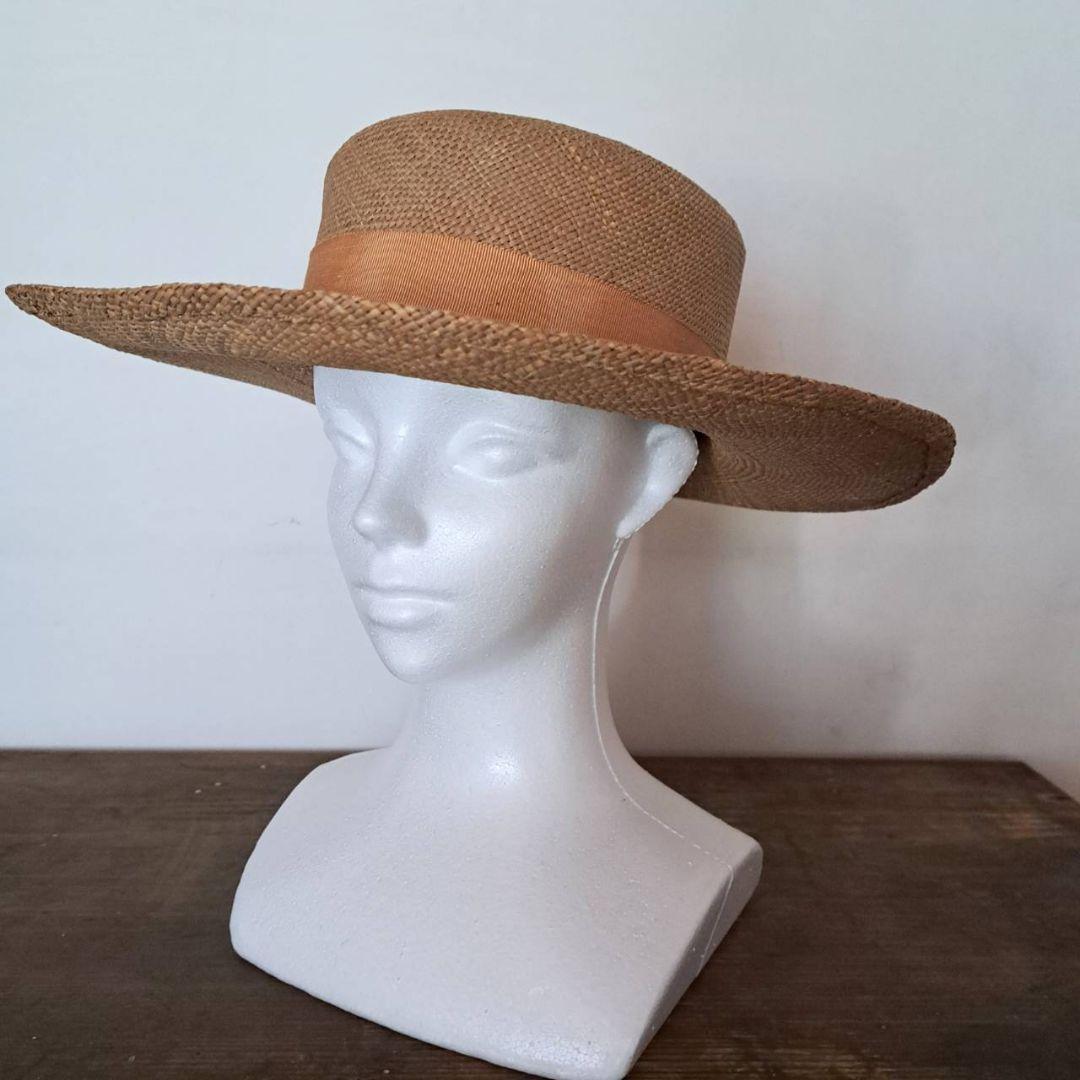 アンティーク　本パナマ帽　ハット　帽子　ヴィンテージ　レトロ　おすすめ品　美品