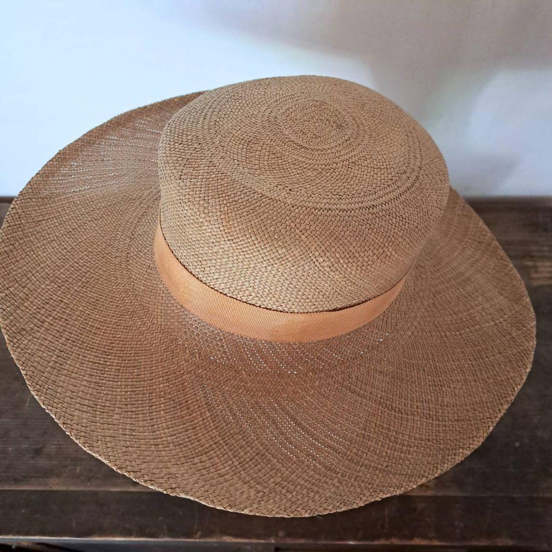 アンティーク　本パナマ帽　ハット　帽子　ヴィンテージ　レトロ　おすすめ品　美品