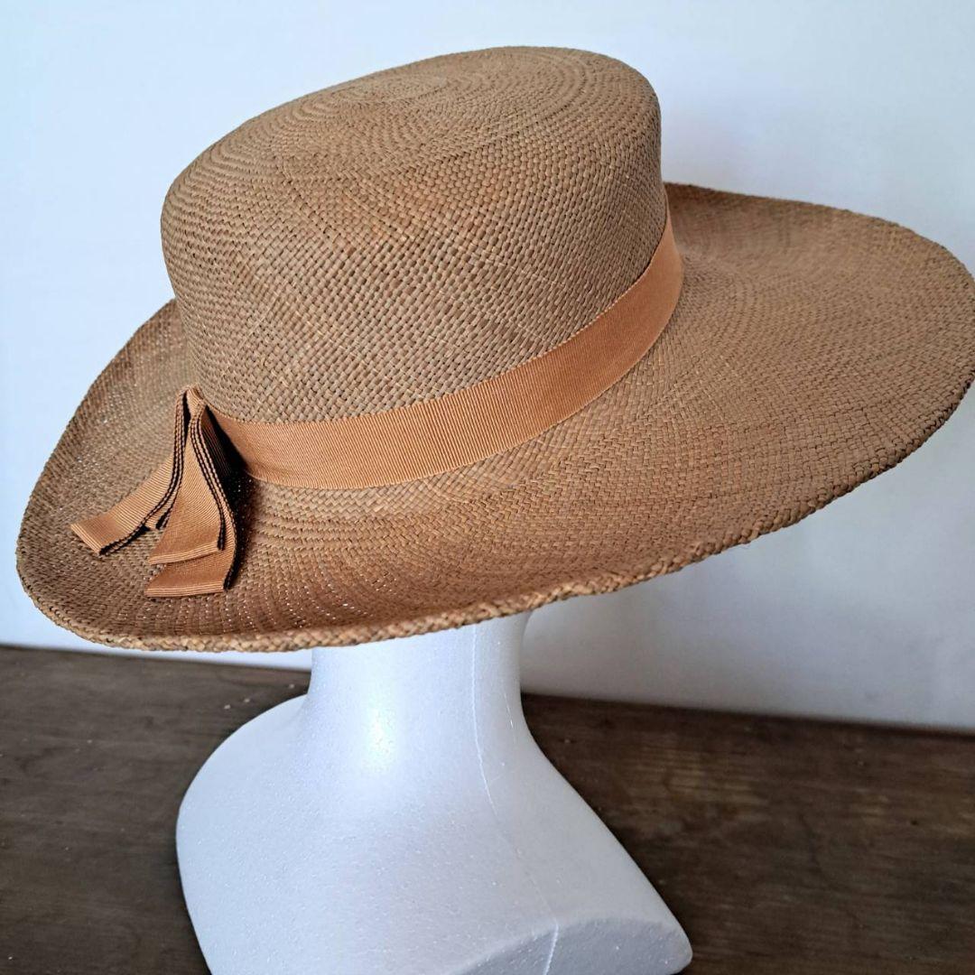 アンティーク　本パナマ帽　ハット　帽子　ヴィンテージ　レトロ　おすすめ品　美品