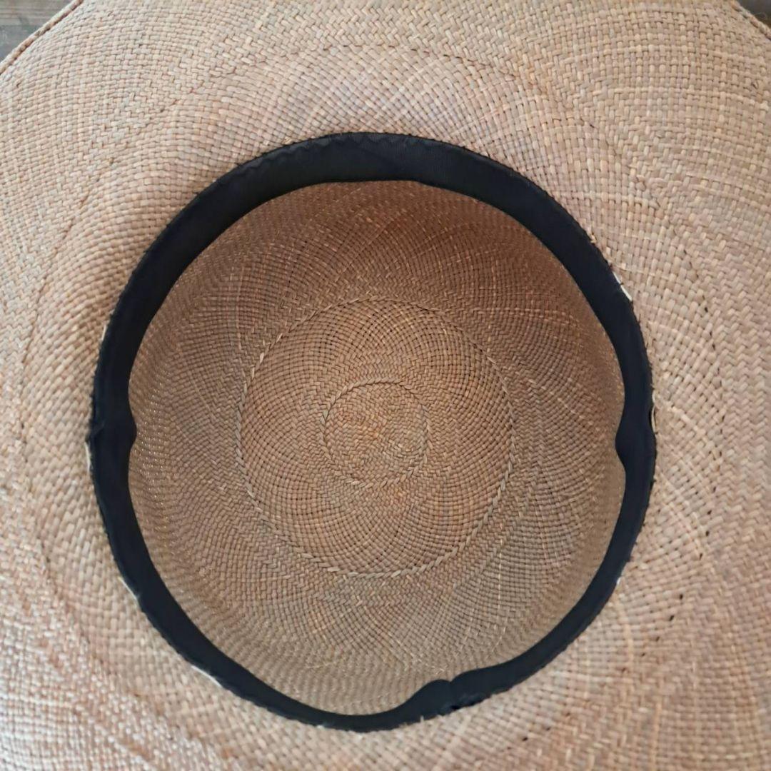 アンティーク　本パナマ帽　ハット　帽子　ヴィンテージ　レトロ　おすすめ品　美品