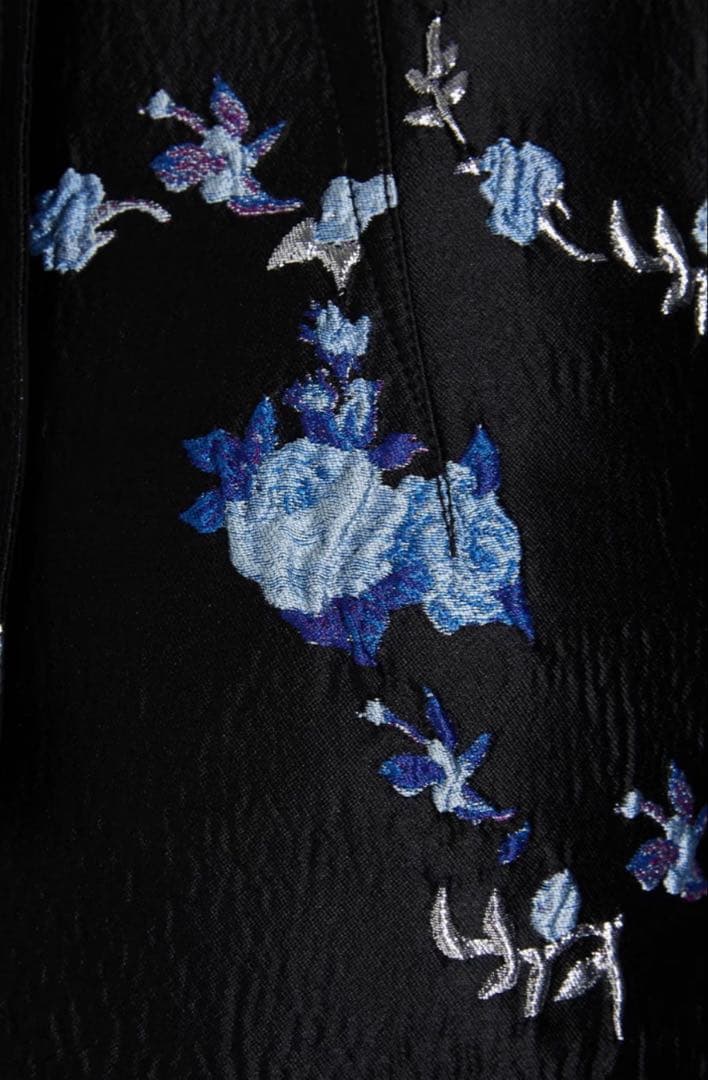 GANNI フローラルジャカード ミニワンピース メタリック　DE34