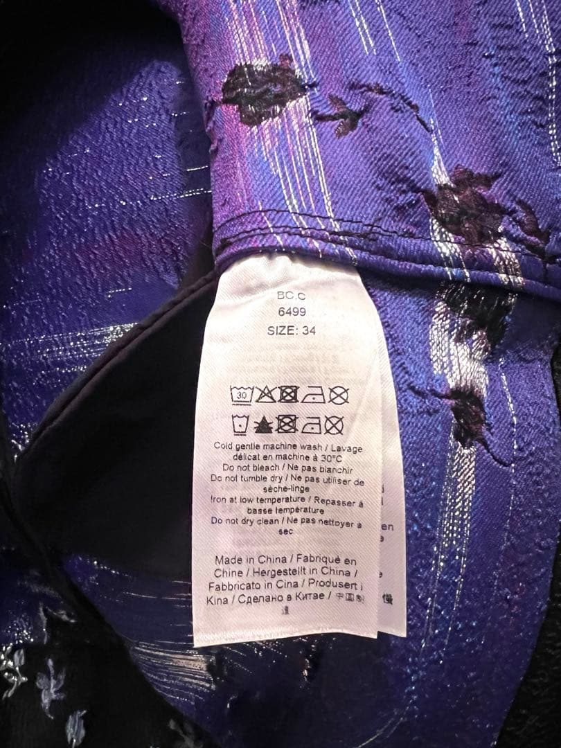 GANNI フローラルジャカード ミニワンピース メタリック　DE34