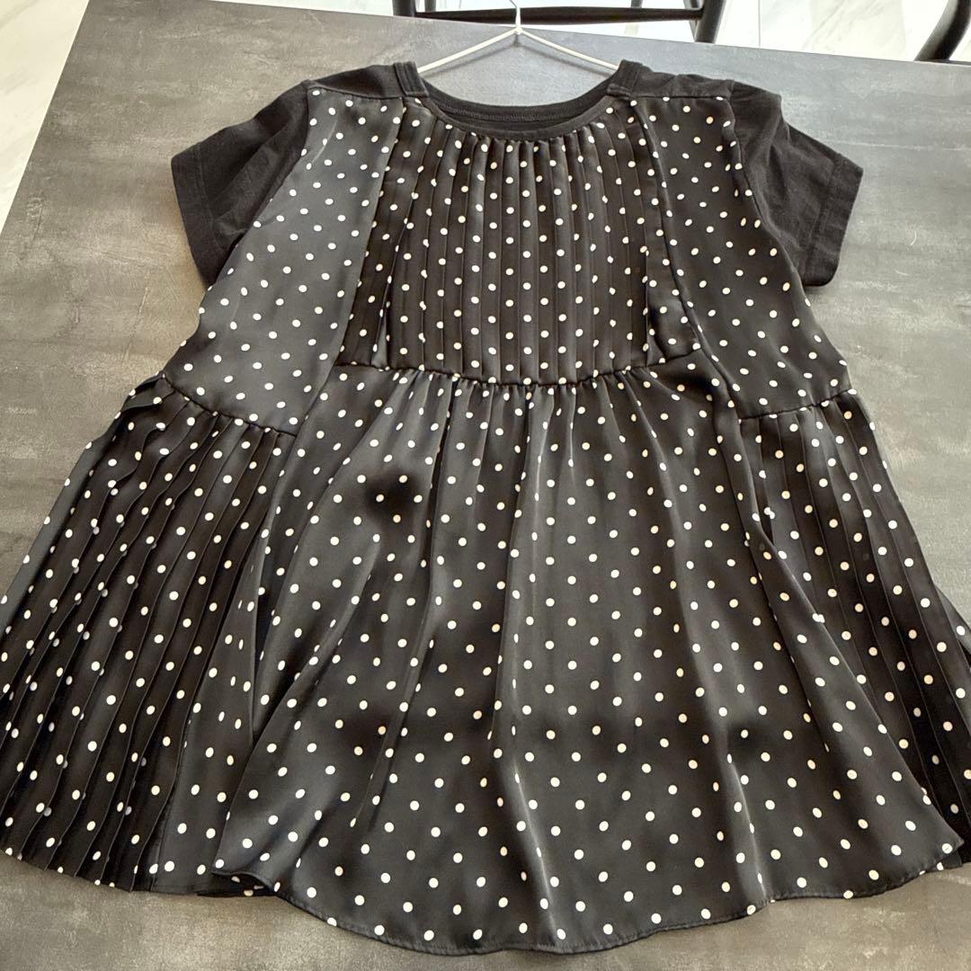 サカイドット柄フレアスリーブTシャツ