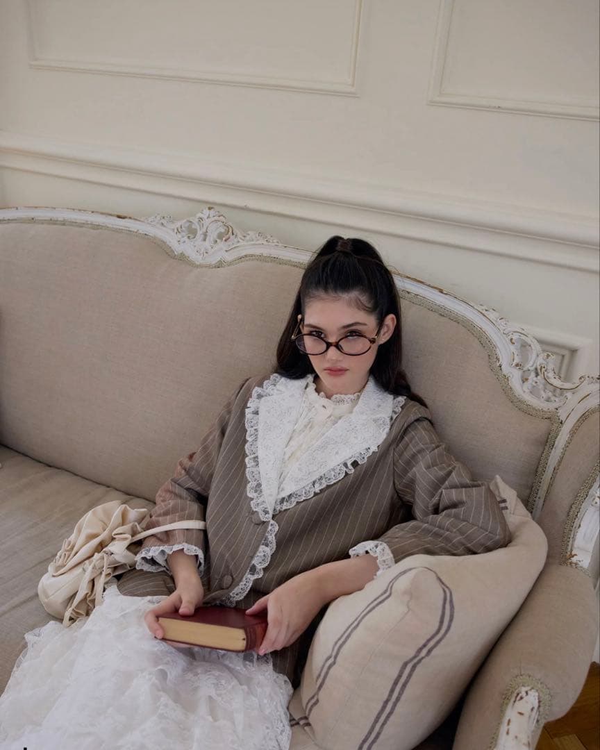 トリートユアセルフ レトロレースジャケット Treat urself ベージュ