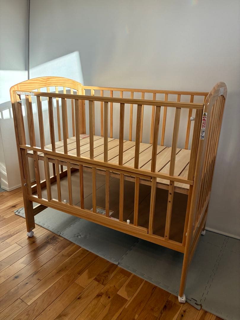 KATOJI ハイポジションベビーベッド アーチ ナチュラル