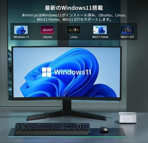 【新品】 ACEMAGIC ミニPC N100 メモリ16GB SSD512GB