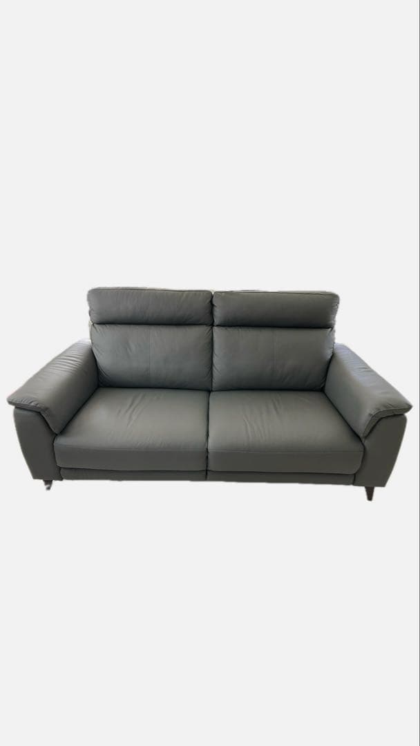 【mi】美品　ニトリ　3人掛けソファ (LB07革GY) グレー