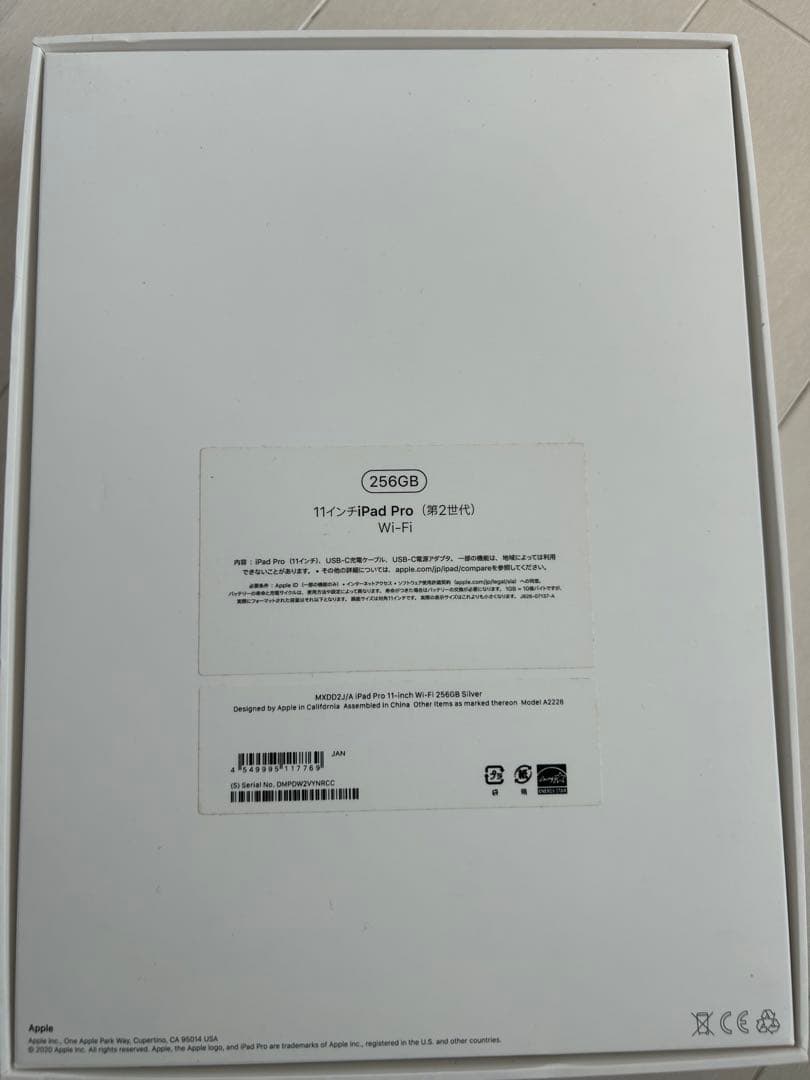 Apple iPad pro 11インチ シルバー 本体　256GB