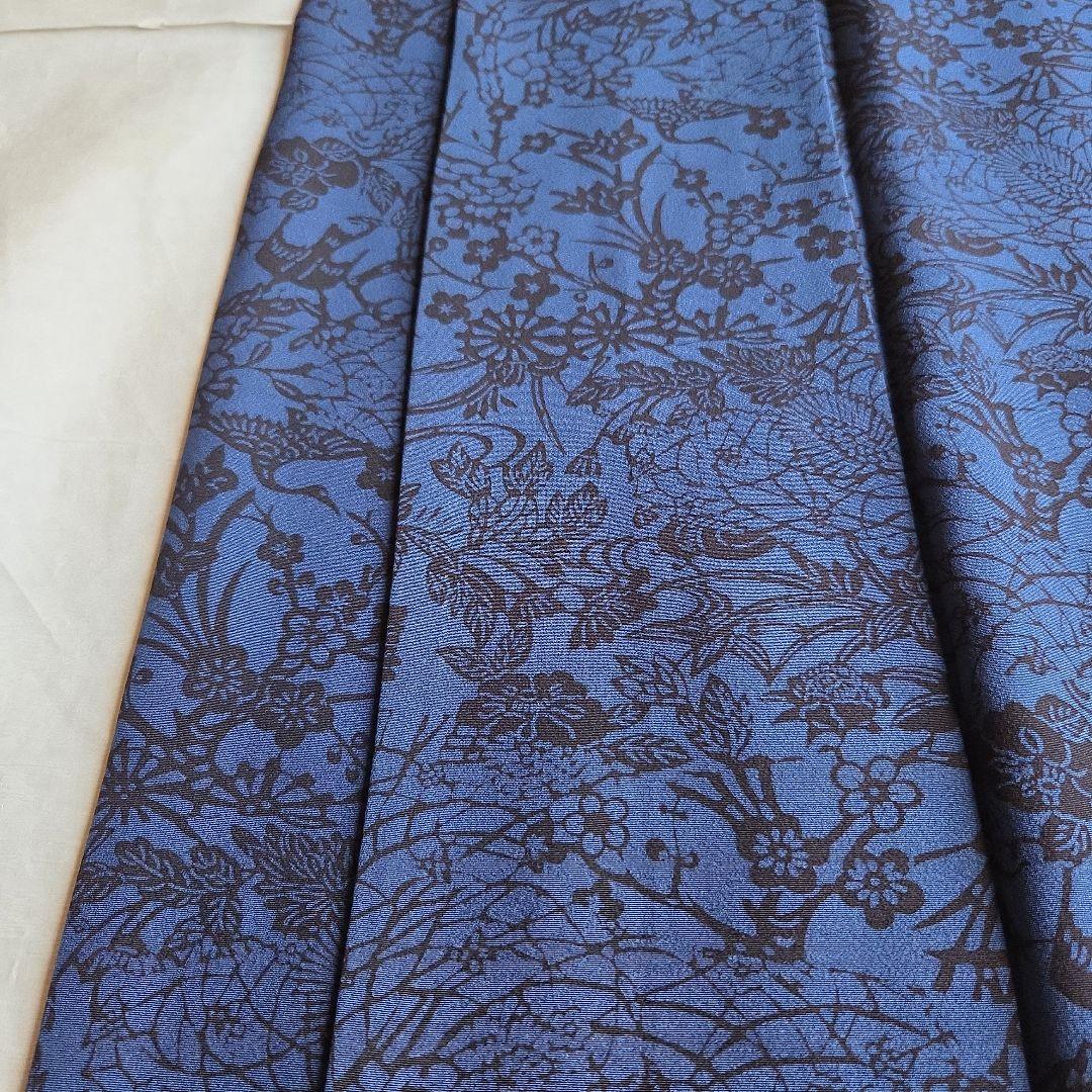 作家物　深い濃藍色　藍染　京友禅染小紋