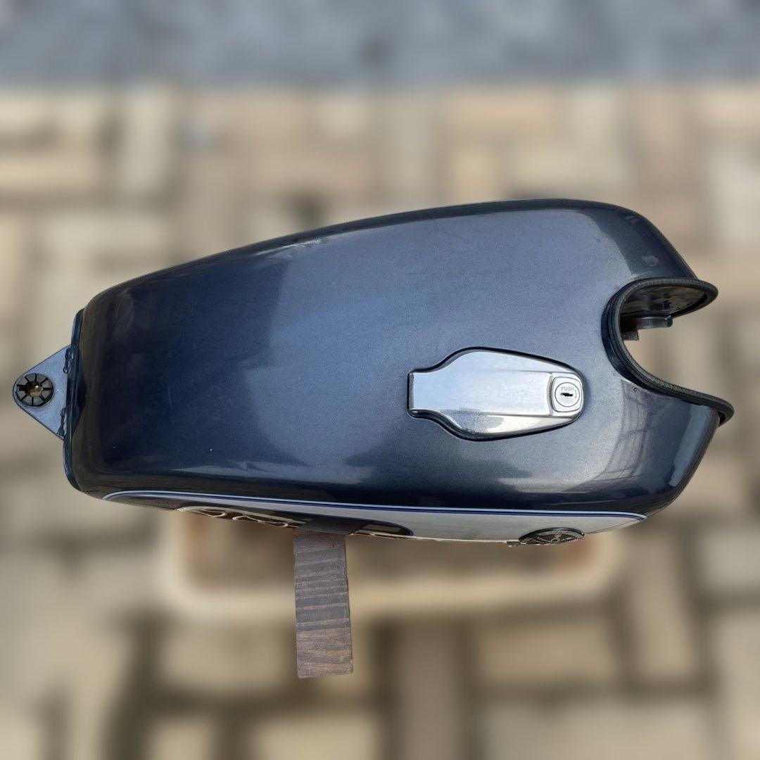 Yamaha SR400 バイクタンク 青/銀