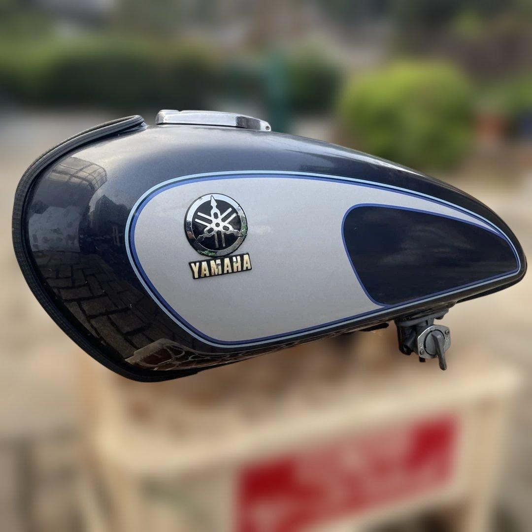 Yamaha SR400 バイクタンク 青/銀