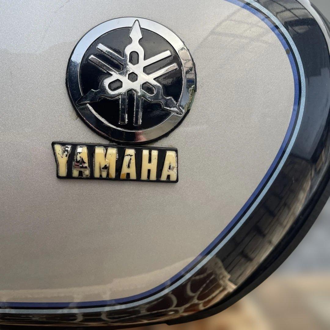 Yamaha SR400 バイクタンク 青/銀