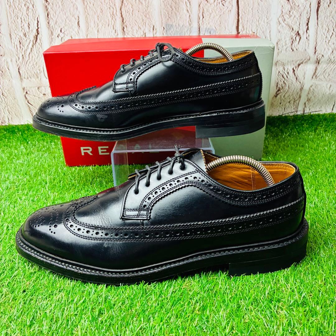 【極美品】REGAL 革靴 ウィングチップ 外羽根 厚底 メダリオン 25½