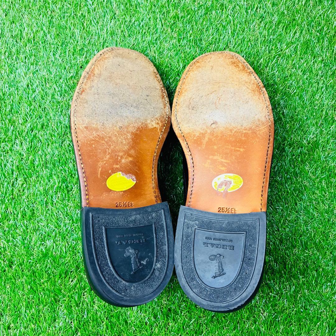 【極美品】REGAL 革靴 ウィングチップ 外羽根 厚底 メダリオン 25½