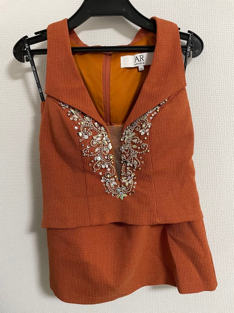 AR ANGELR オレンジ Vネックドレス AR24347