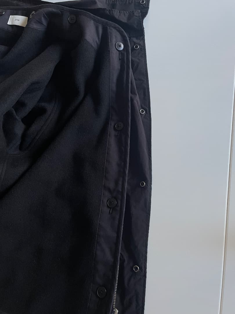 【美品】エイトン エアーウェザーショートモッズコートメンズ 黒