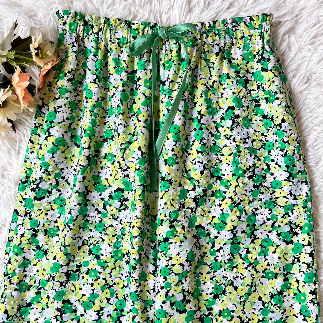 BLAMINK ブラミンク シルク 花柄 ドロスト パンツ