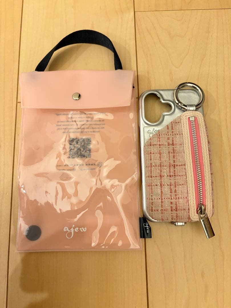 ajew ピンク ツイード iPhone17ケース