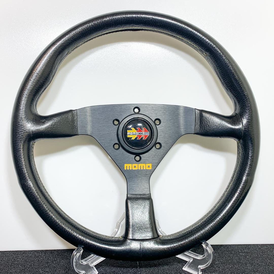 モモ ヴェローチェ レザーステアリング ホーンボタン付 92年製 当時物